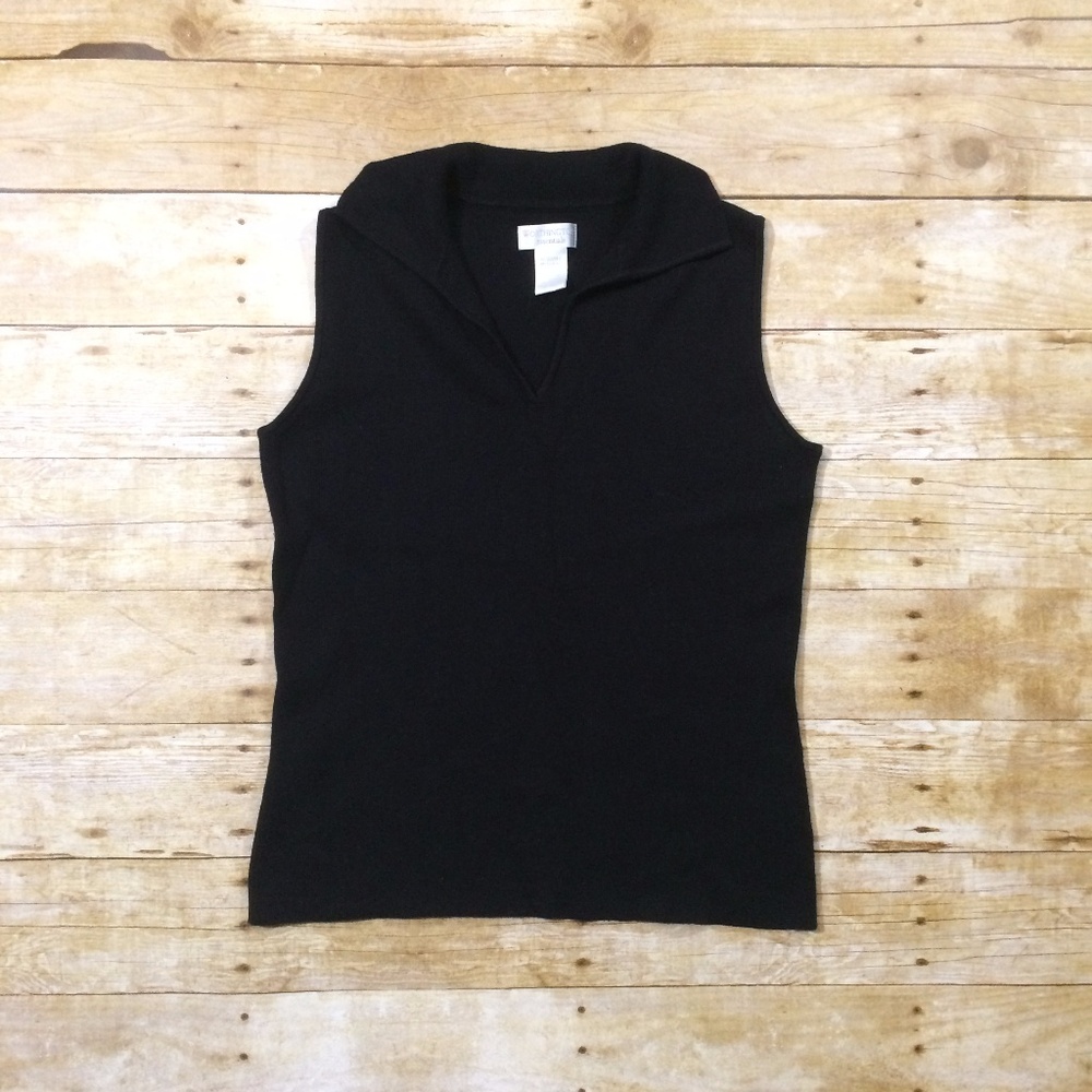 Like new sleeveless v-neck collared sweater